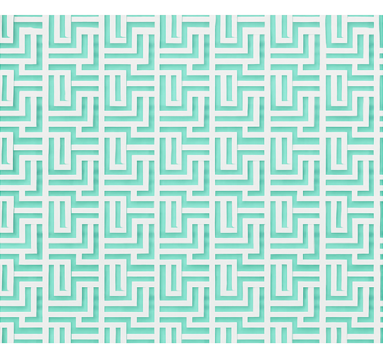 墙纸餐厅蓝色几何方块效果 - TenStickers