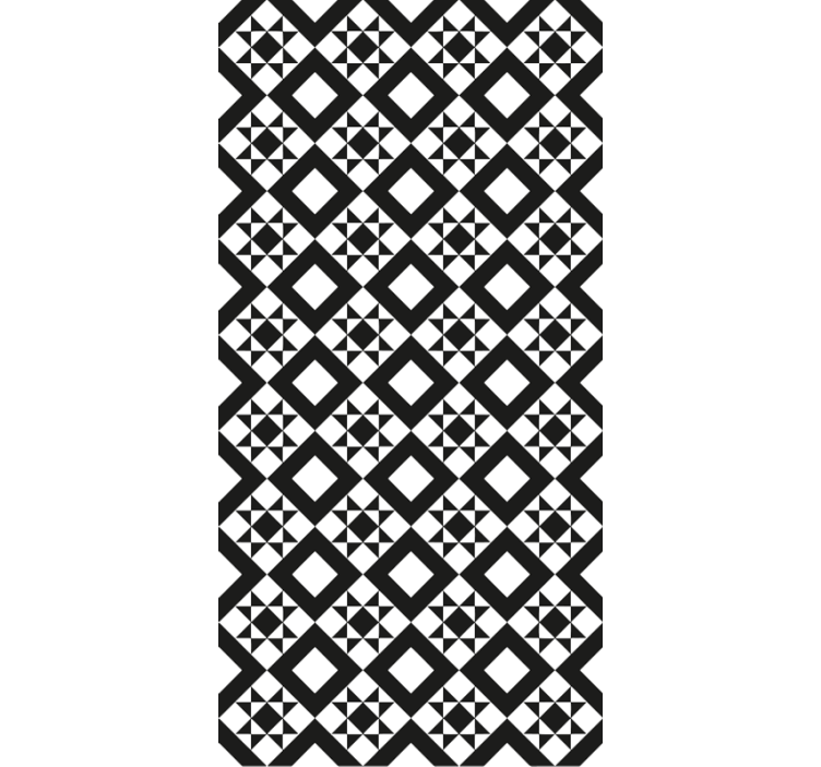 建筑墙纸黑白几何瓷砖 - TenStickers