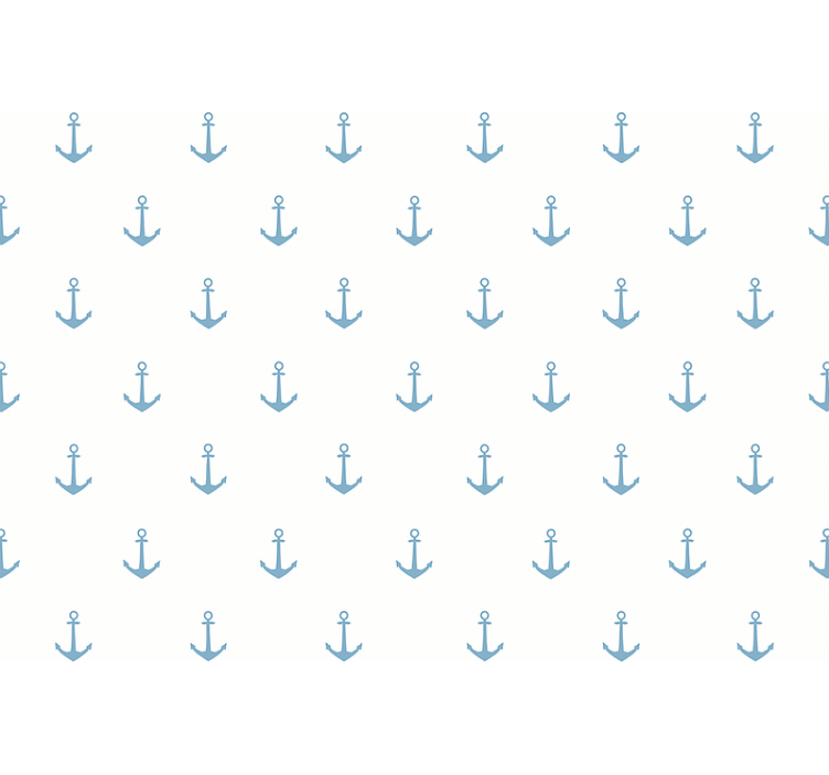 孩子房间墙纸蓝色锚设计 - TenStickers