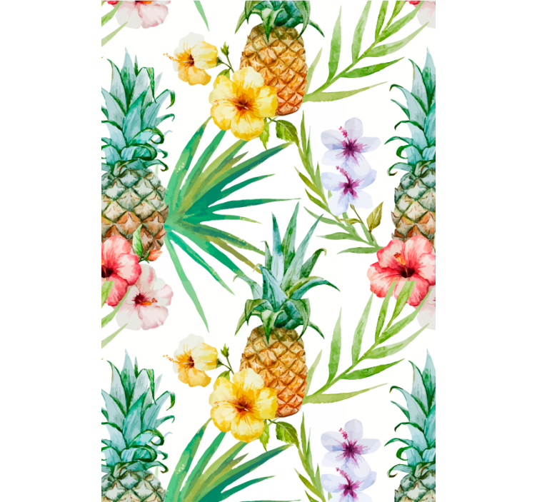 墙纸花卉装饰画的手绘菠萝 - TenStickers