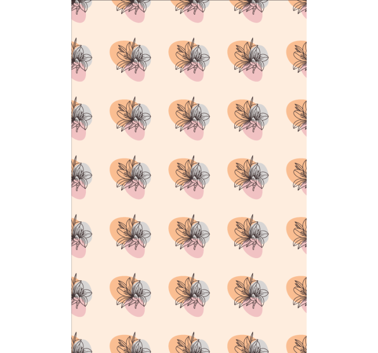 墙纸花卉可爱花卉简约设计 - TenStickers