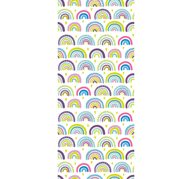 卧室壁纸展现五彩斑斓的抽象彩虹图案 - TenStickers