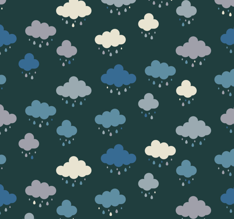 儿童壁纸云雨场景 - TenStickers