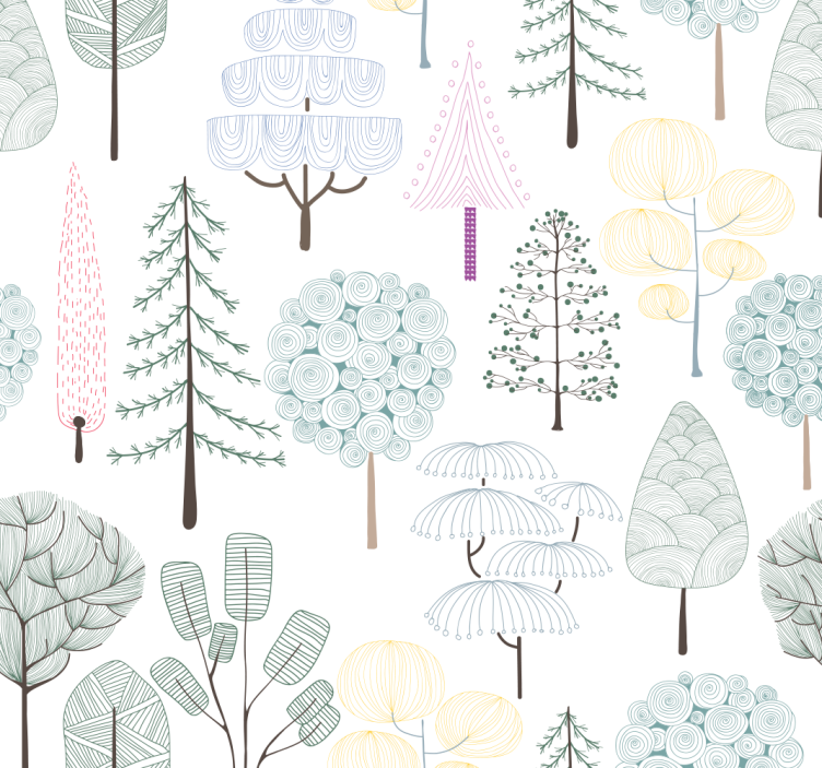 墙纸性能 植物插图 - TenStickers