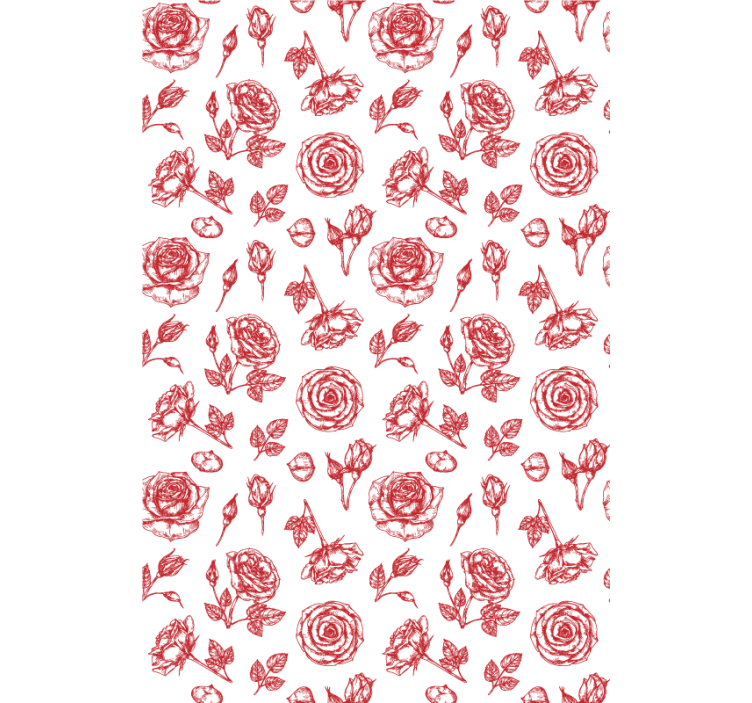 墙纸花卉 素描花卉图案 - TenStickers