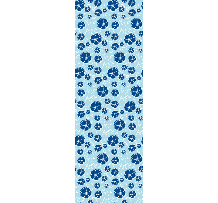 墙纸花卉 蓝色花卉瓷砖 - TenStickers