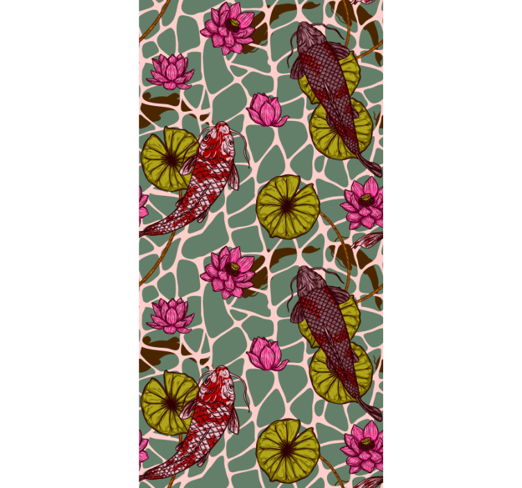 墙纸鱼 锦鲤池图案 - TenStickers