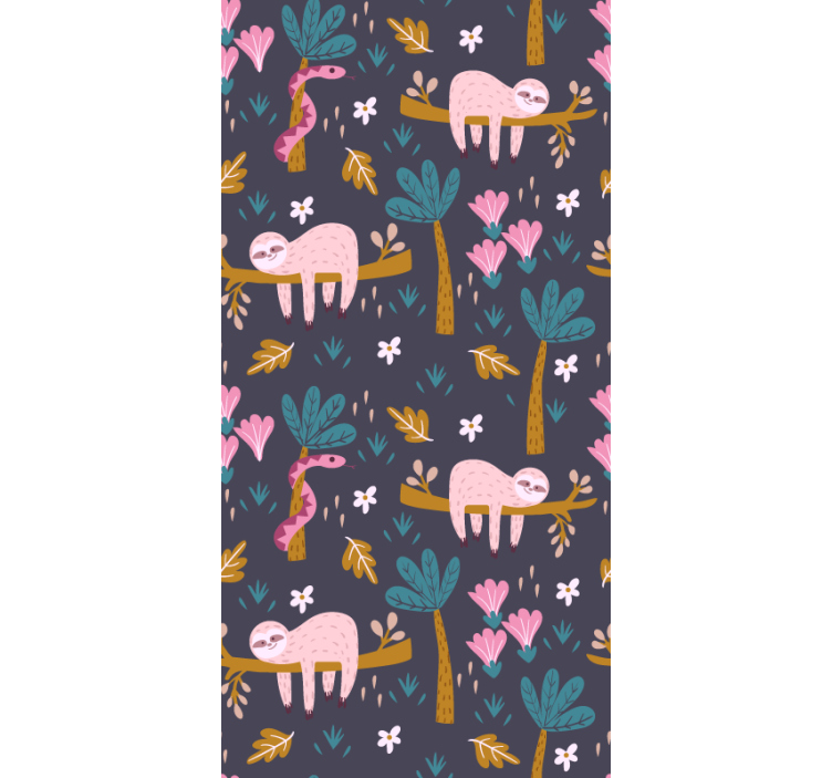 动物壁纸 粉红树懒 - TenStickers