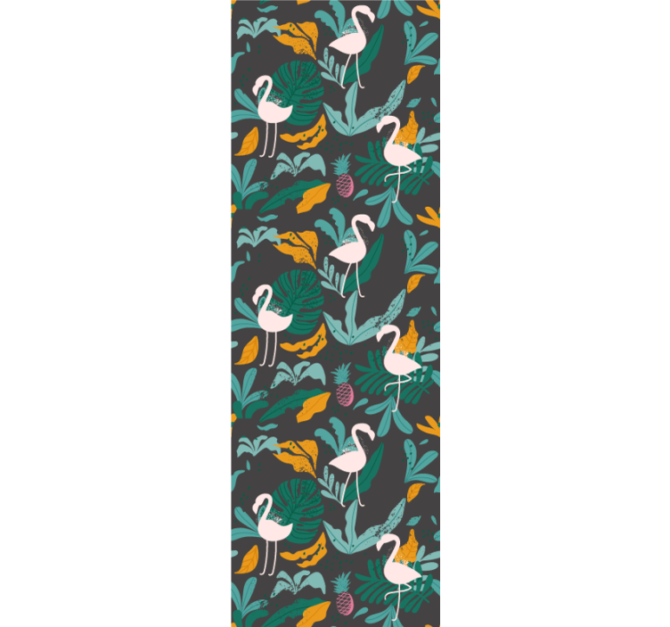 动物墙纸 热带火烈鸟场景 - TenStickers