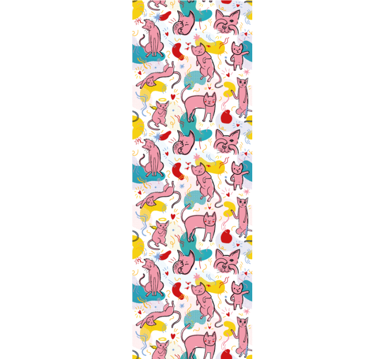 墙纸猫 俏皮的猫科动物图案 - TenStickers