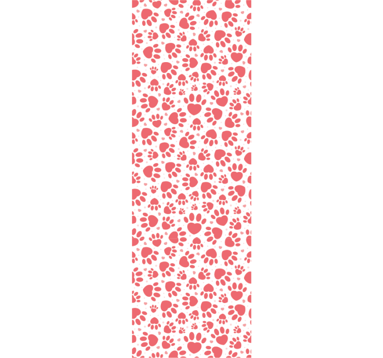 墙纸狗可爱爪印心形图案 - TenStickers