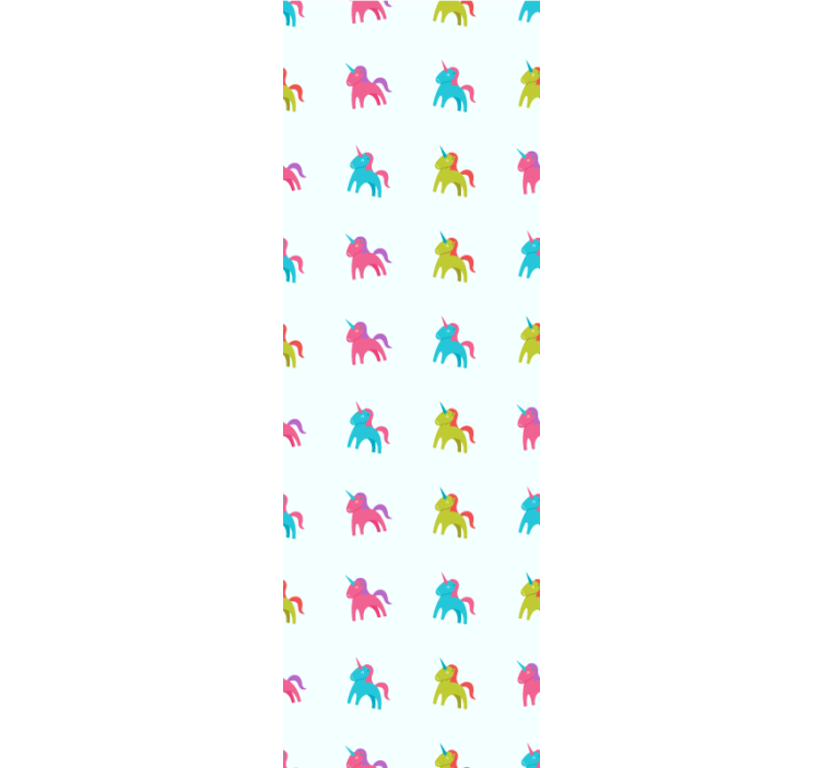 动物墙纸 多彩的独角兽 - TenStickers