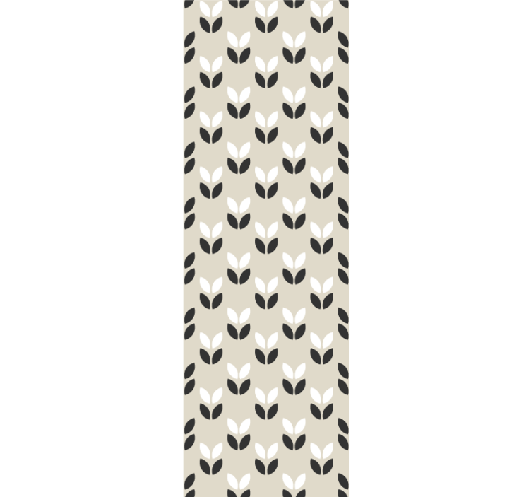 几何墙纸 对称叶纹 - TenStickers