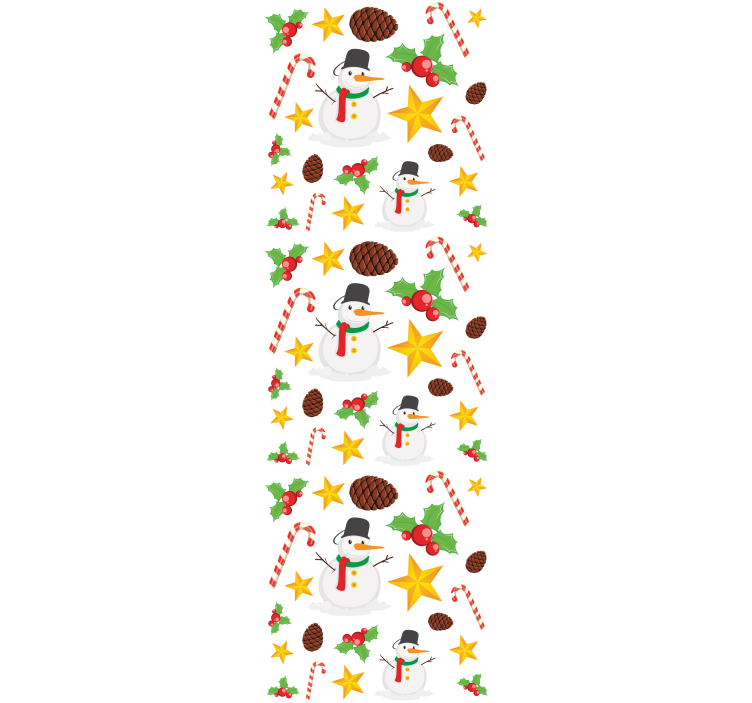 雪人图案与糖果圣诞壁纸 - TenStickers
