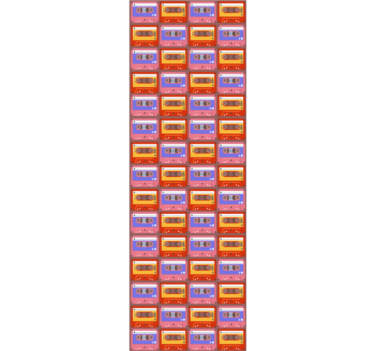 艺术墙纸 复古盒式磁带阵列 - TenStickers