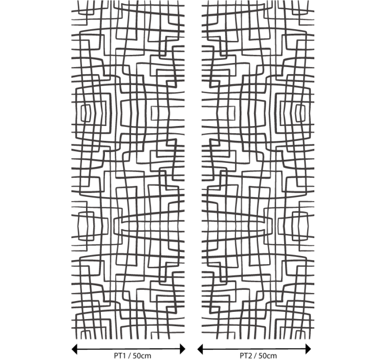 墙纸餐厅抽象线条图案 - TenStickers