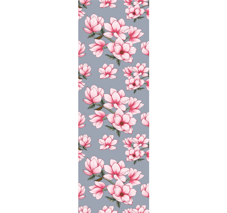 墙纸花卉粉色木兰图案 - TenStickers