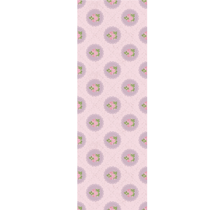 墙纸花卉玫瑰粉色圆圈 - TenStickers