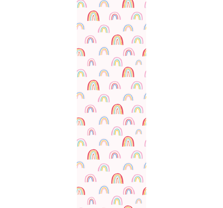 孩子房间墙纸带有色彩缤纷的彩虹图案 - TenStickers