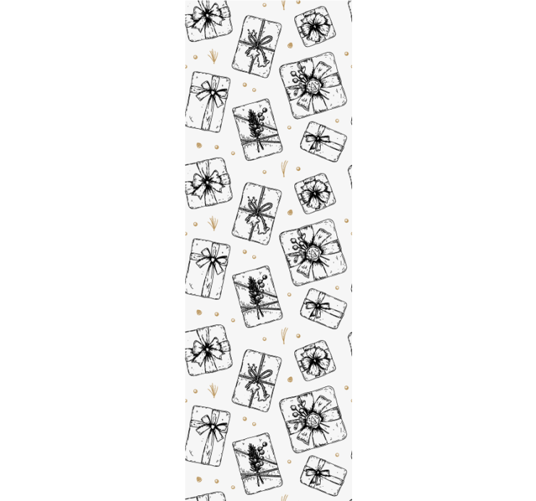 墙纸 圣诞 主题 礼品蝴蝶结图案 - TenStickers