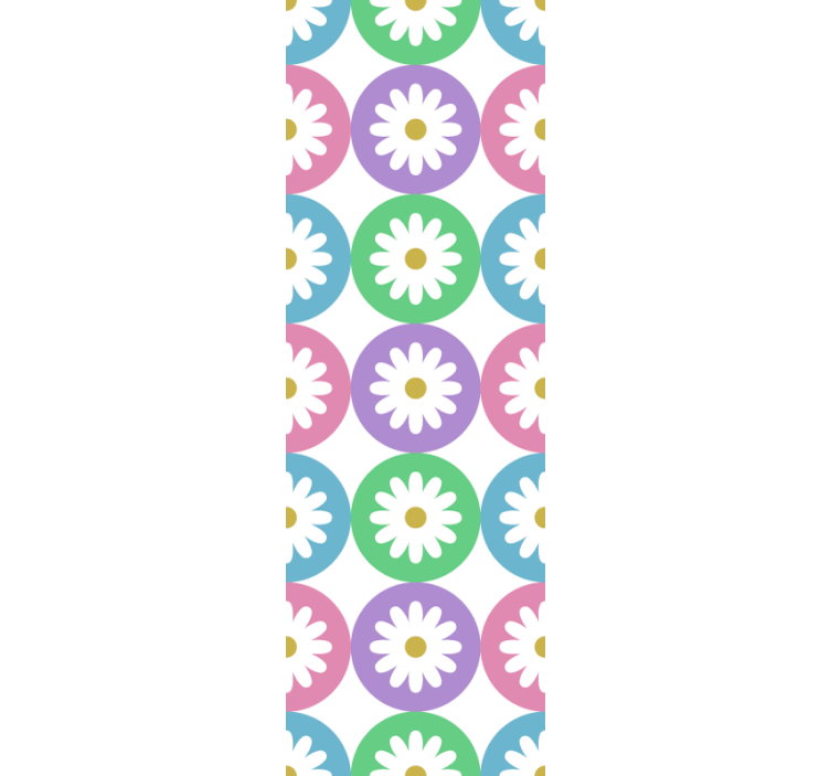 建筑墙纸雏菊图案圆圈 - TenStickers