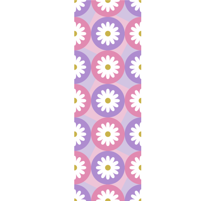 墙纸花卉粉色雏菊图案 - TenStickers