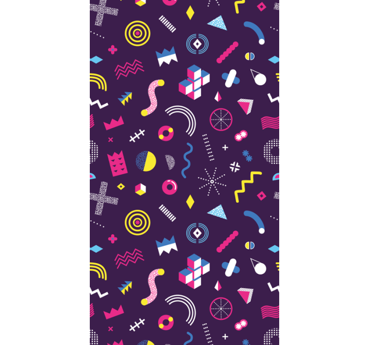 几何墙纸展现生动复古形状 - TenStickers