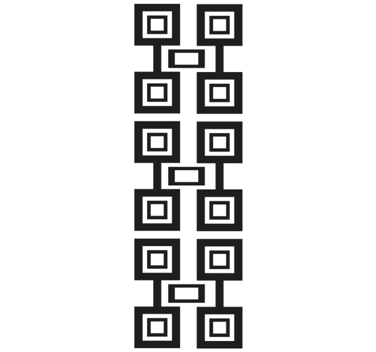 几何墙纸黑白方块排列设计 - TenStickers