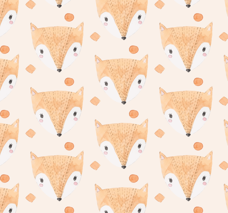 孩子房间墙纸 手绘狐狸 - TenStickers