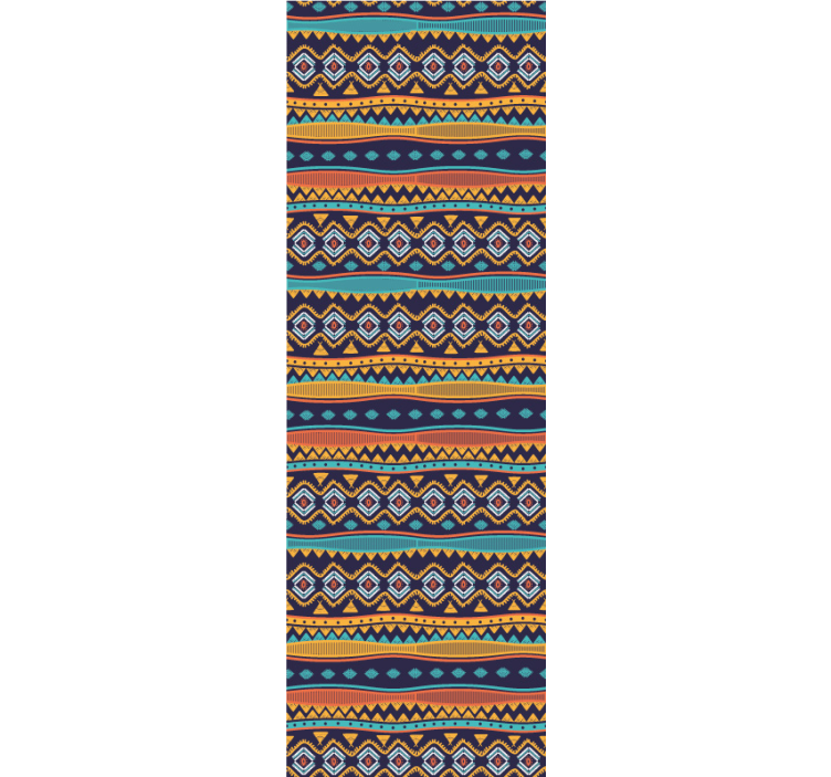 墙纸横条纹与民族图案完美结合 - TenStickers