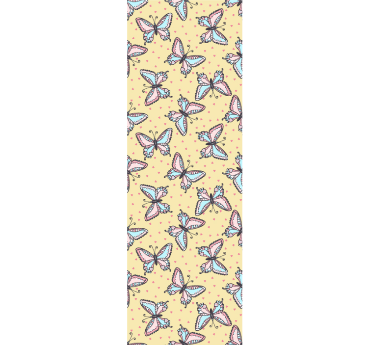 蝴蝶壁纸色彩缤纷的黄色图案 - TenStickers