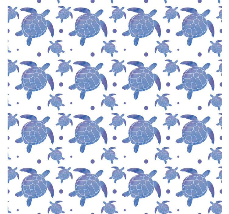 动物墙纸蓝色海龟图案 - TenStickers