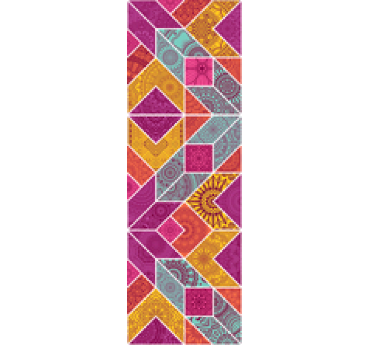 主卧墙纸展现多彩几何图案 - TenStickers