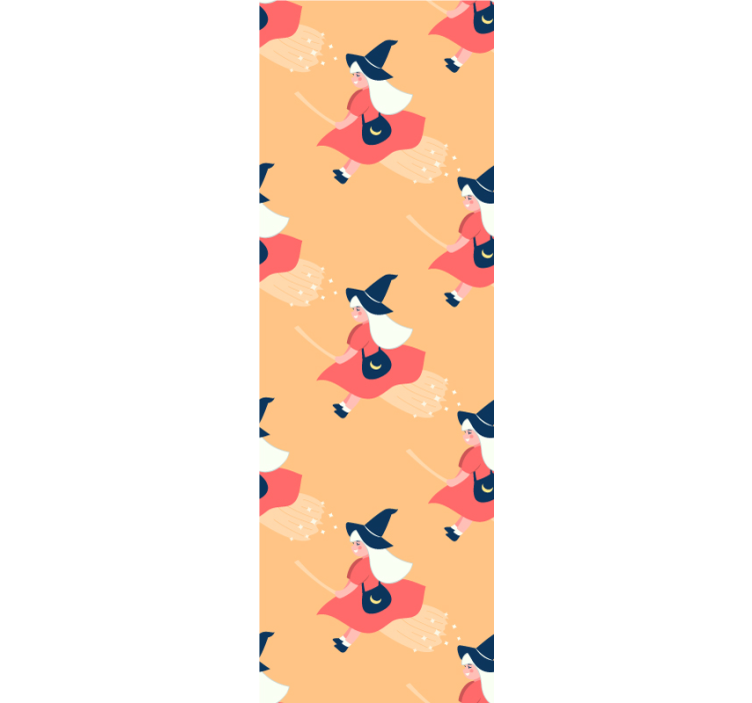 墙纸万圣节魔法女巫图案 - TenStickers