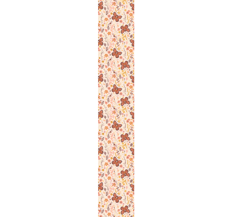 蝴蝶壁纸与粉色花朵完美融合 - TenStickers