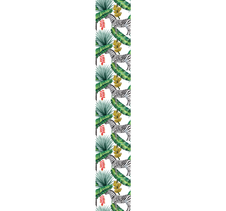 斑马墙纸热带植物图案装饰效果佳 - TenStickers