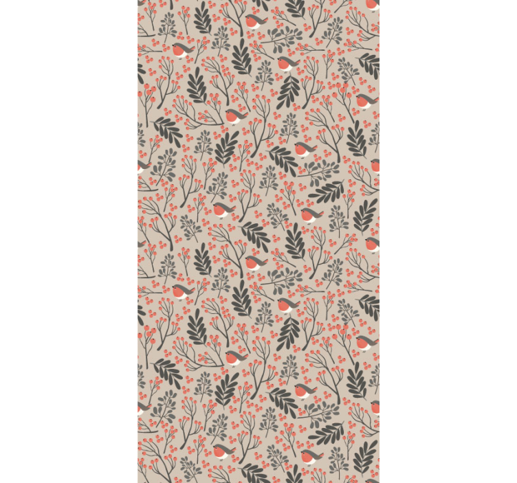 客厅装饰墙纸鸟与花卉 - TenStickers