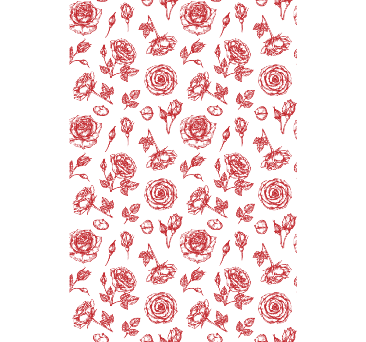 墙纸花卉 素描花卉图案 - TenStickers