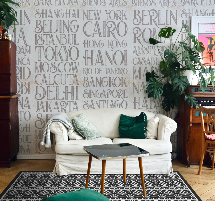 墙纸刻字 城市名称排版 - TenStickers