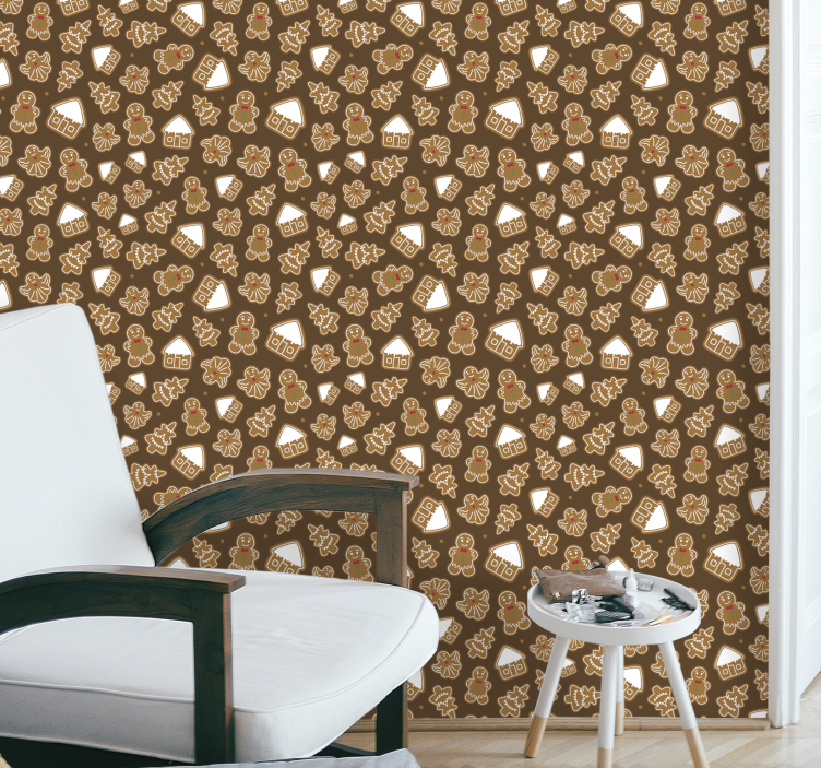 墙纸 圣诞 主题 姜饼图案 - TenStickers