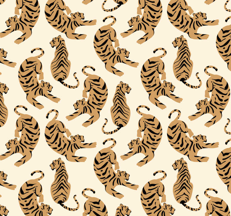 儿童老虎图纸动物壁纸 - TenStickers