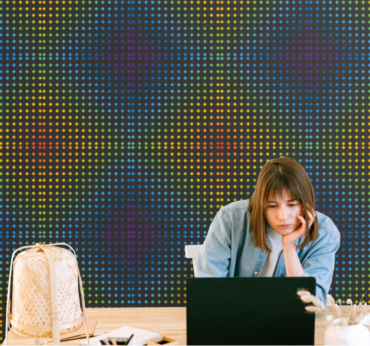 墙纸抽象 几何点阵 - TenStickers