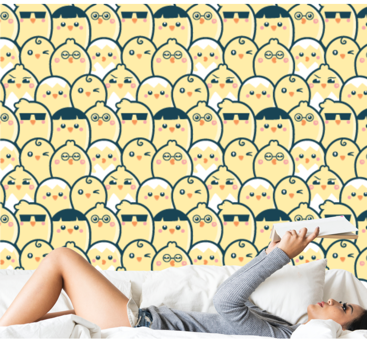 动物墙纸 可爱的猫头鹰图案 - TenStickers