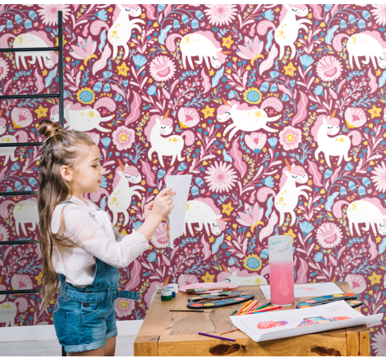 动物墙纸 俏皮的羊驼图案 - TenStickers