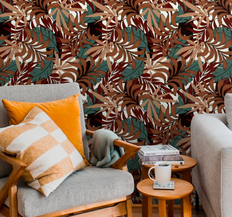 墙纸树叶 抽象植物壁画 - TenStickers