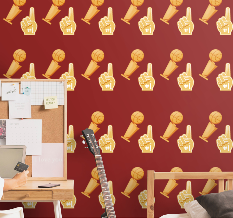 艺术墙纸 运动手势图案 - TenStickers