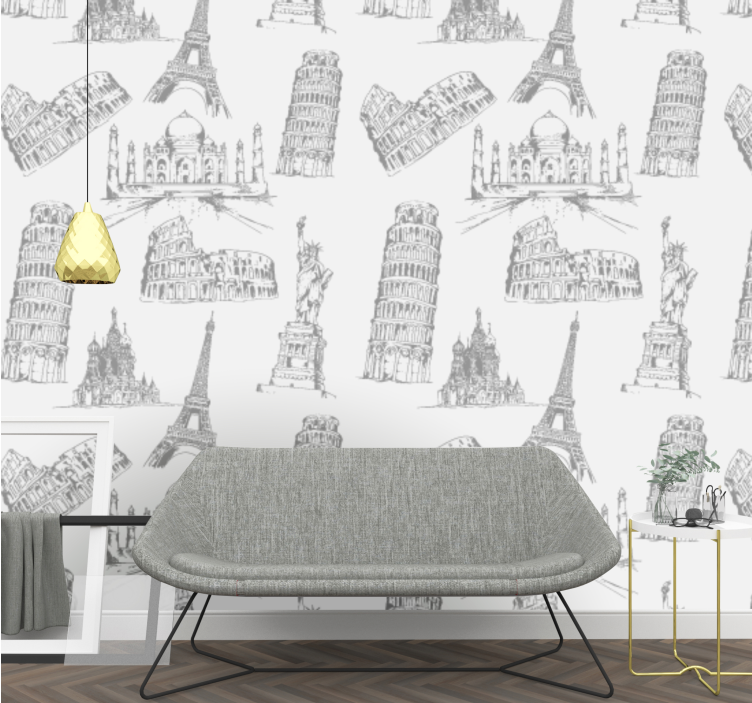 城市风格壁纸 最著名的纪念碑图案 - TenStickers