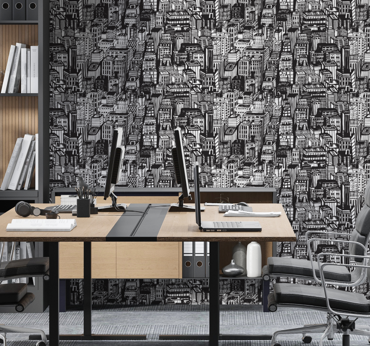 城市墙纸 城市素描混乱 - TenStickers