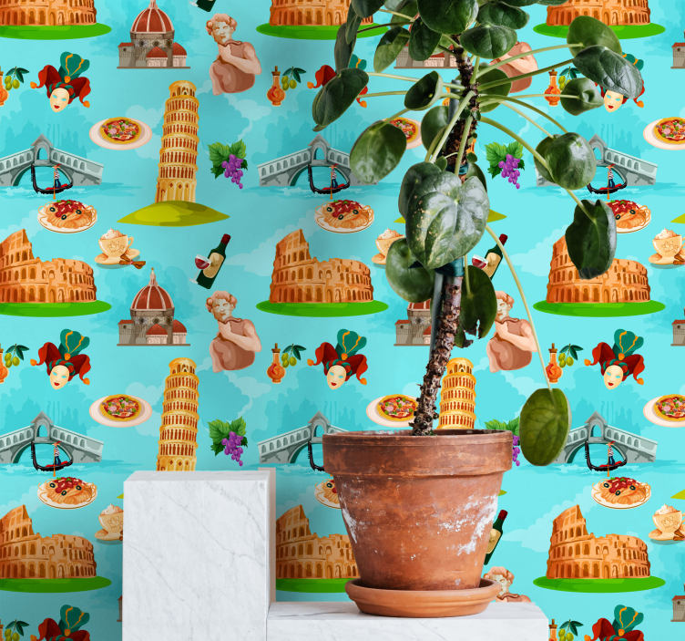 城市墙纸 意大利地标拼贴画 - TenStickers