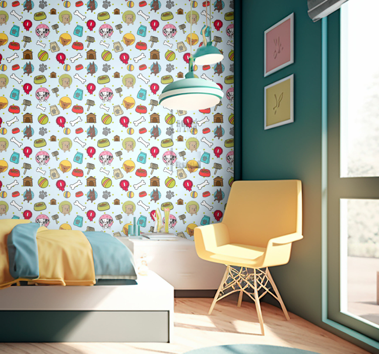 墙纸狗 顽皮的小狗图案 - TenStickers